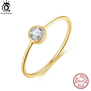 Minimalism Silver 925 Tiny Rings with Zirconia for Women