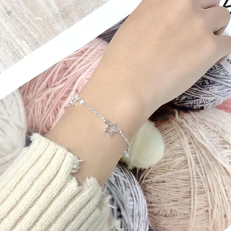Minimalist Hollow Star Literary Charm Bracelet