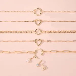 Minimalist Quadrilateral Geometric Copper Diamond Inlay Bracelets