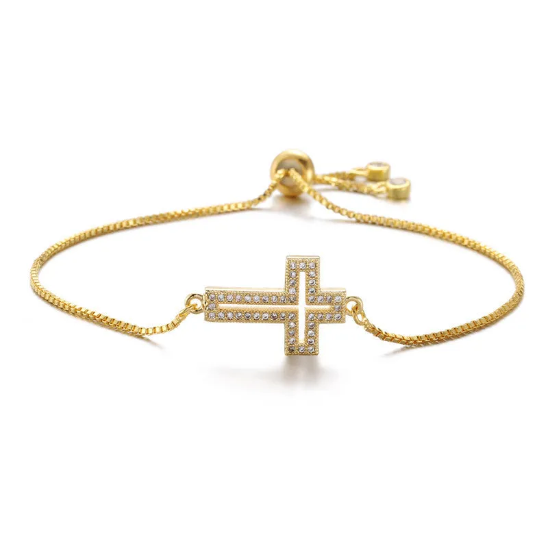 Minimalist Women Cross Copper Bracelets