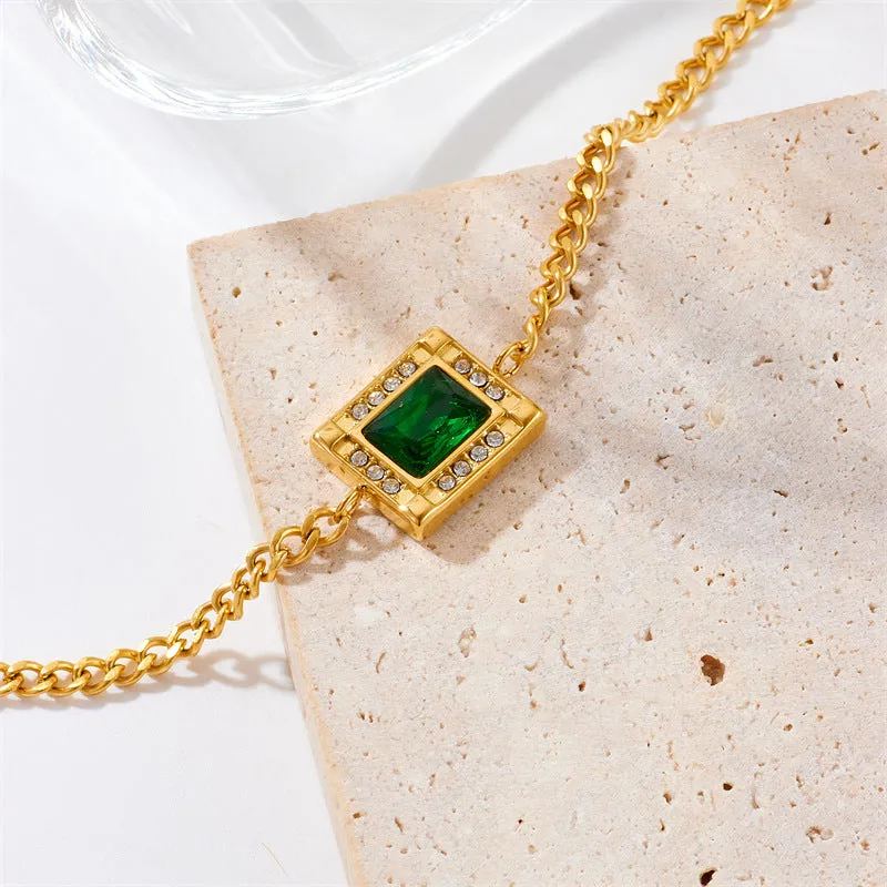 Minimalist Women Cube Titanium Steel Electroplating Bracelets
