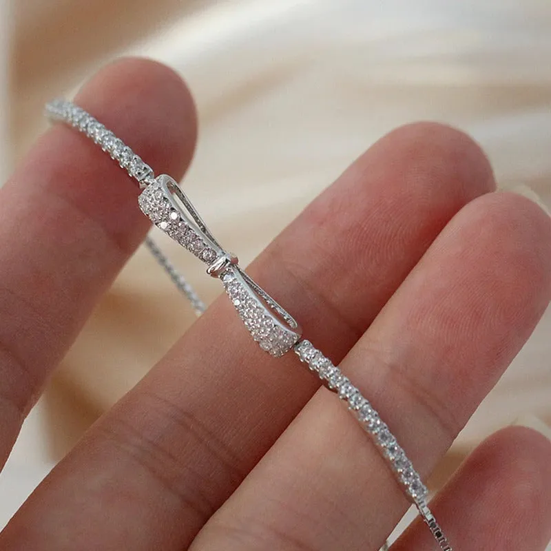 Minimalist Zircon Bejeweled Bowknot Bracelets