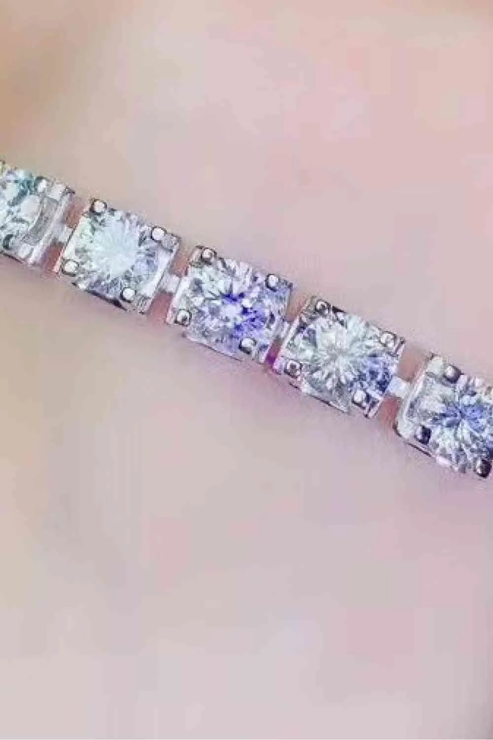 Moissanite 5 Carat  Lobster Clasp Bracelet