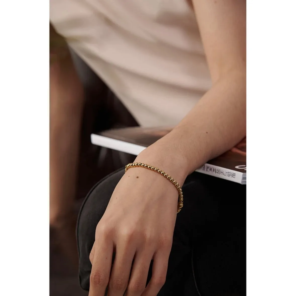 Mora Gold Bead Bracelet