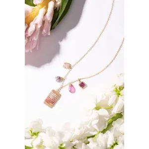 Multi-Charm Necklace 5000 with Pink Sapphire, Plum Silverite, Ruby, and Multi Spinels by Michelle Pressler Jewelry