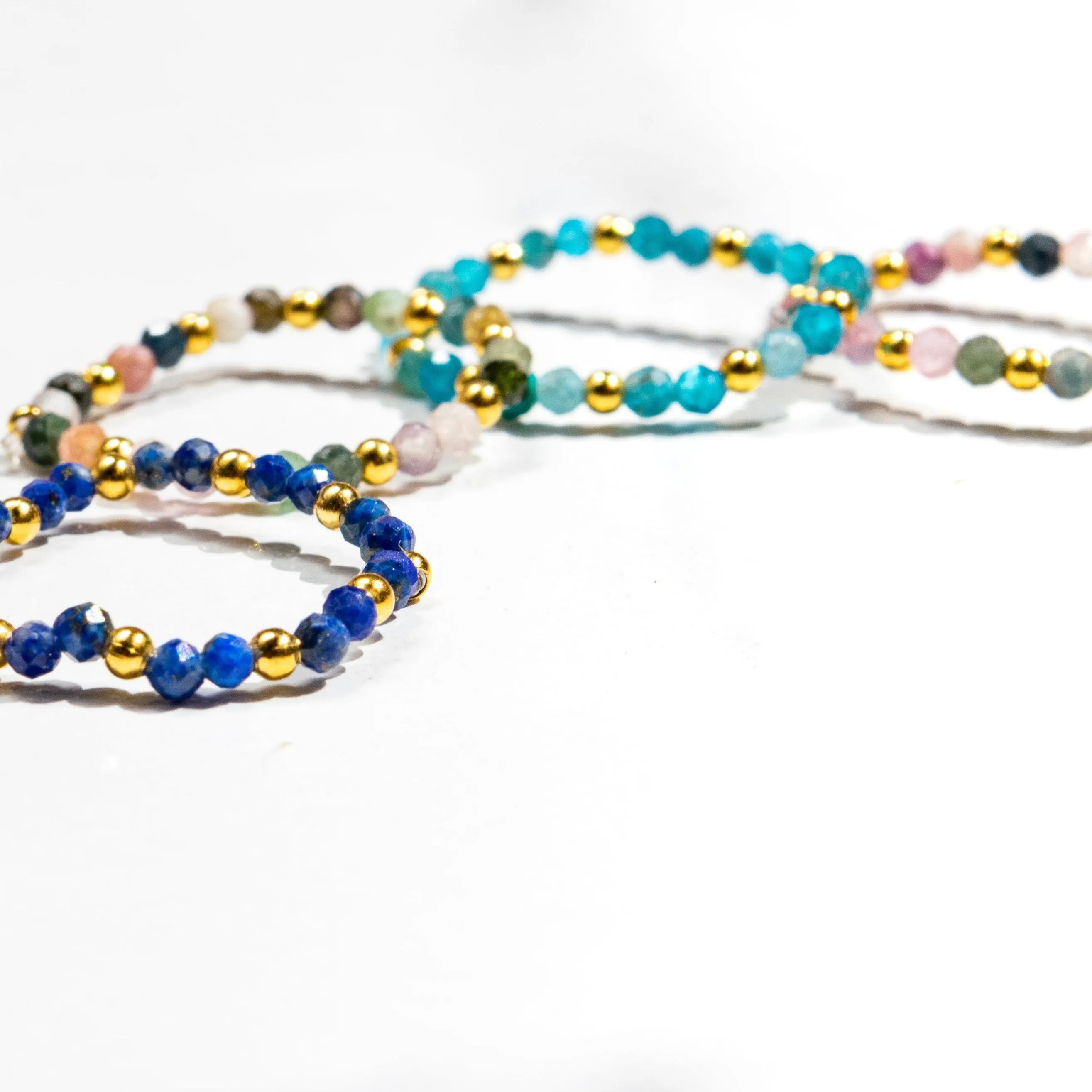 Multi-Stone Gemstone Bead Elastic Ring - Thailand