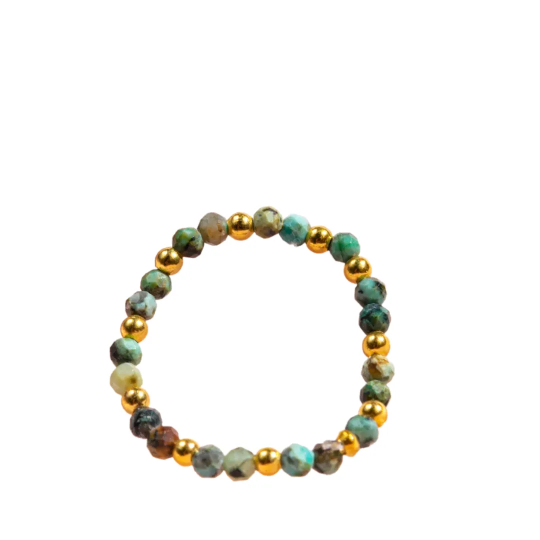 Multi-Stone Gemstone Bead Elastic Ring - Thailand