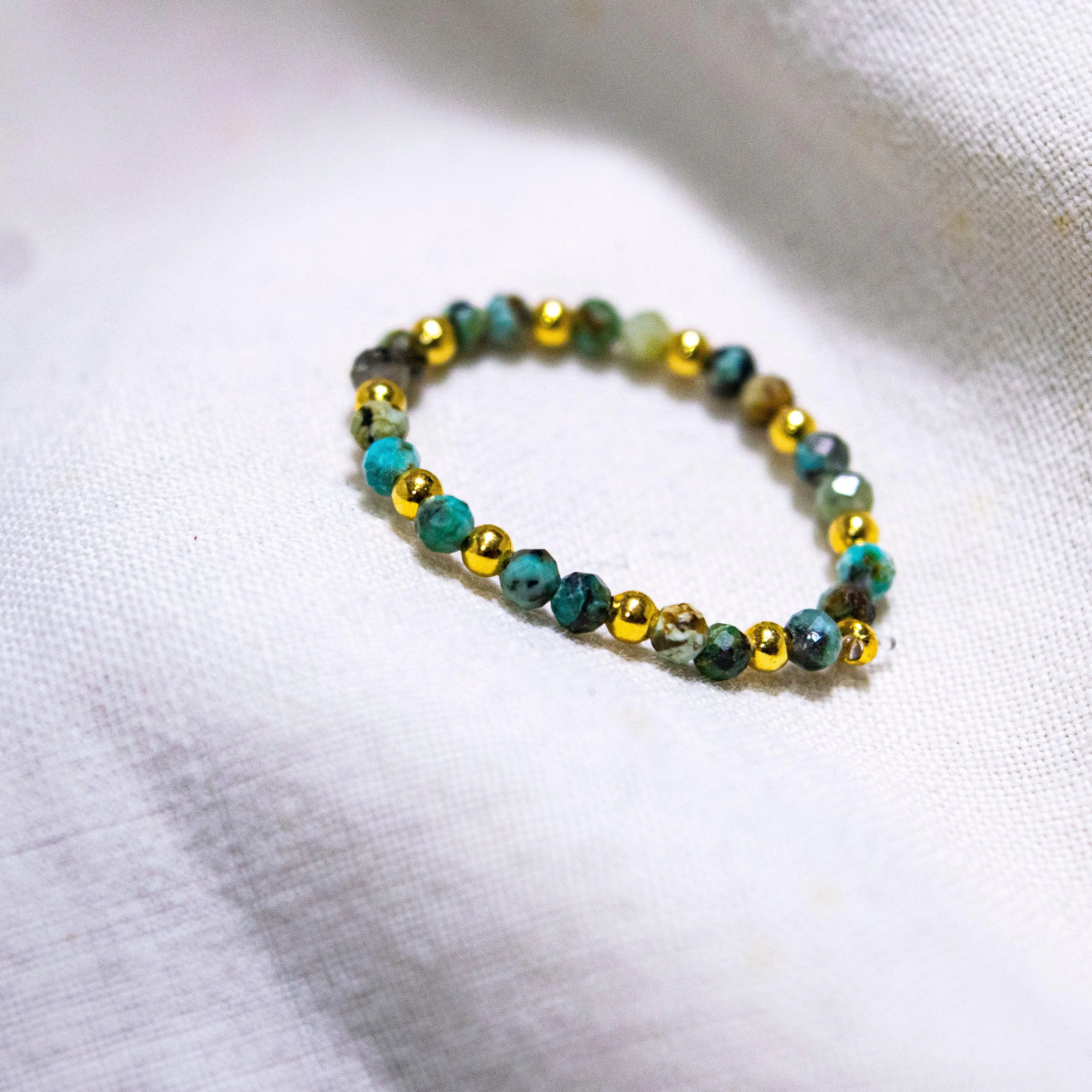 Multi-Stone Gemstone Bead Elastic Ring - Thailand