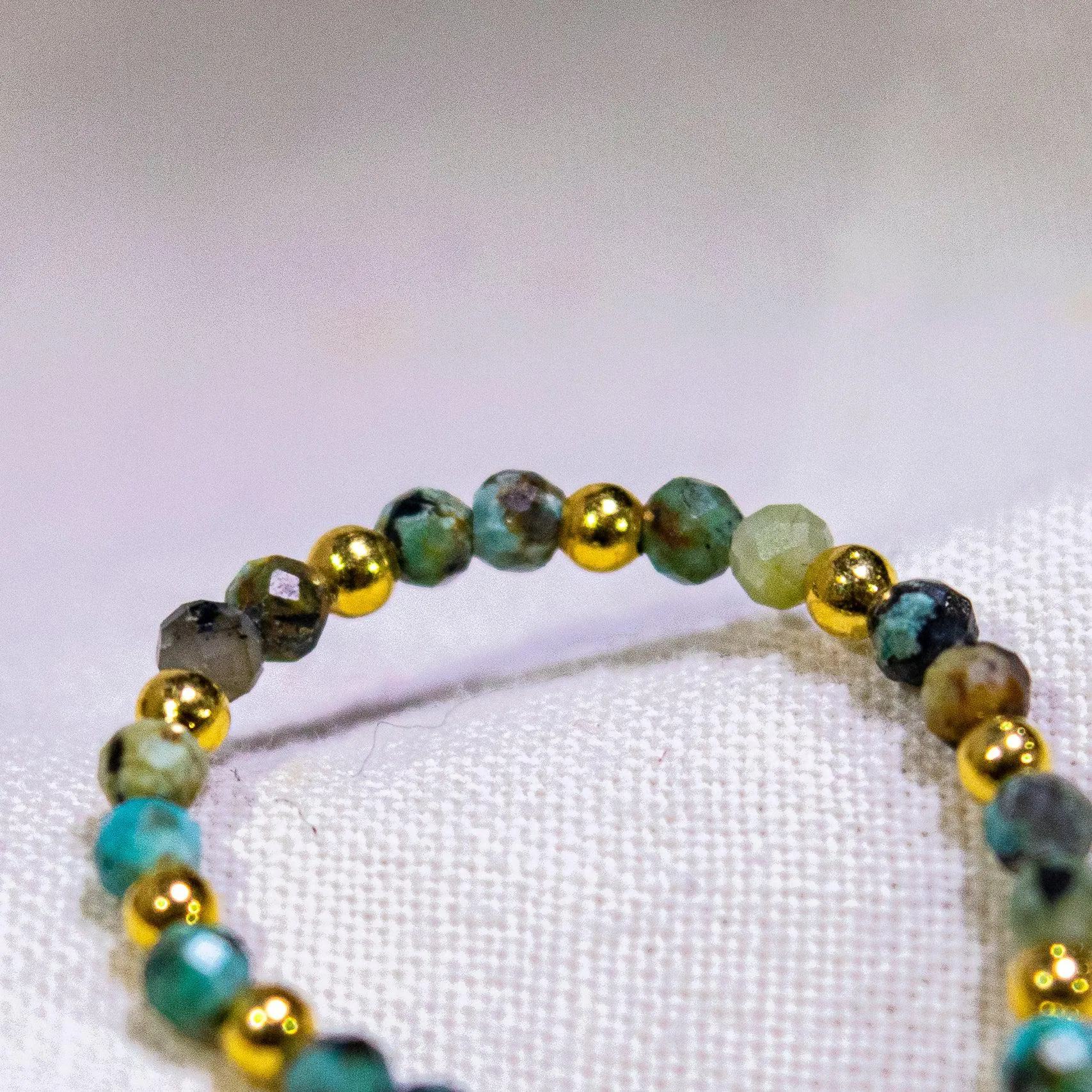 Multi-Stone Gemstone Bead Elastic Ring - Thailand