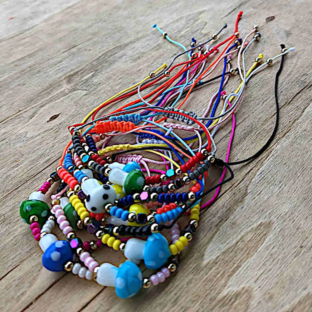 Mushroom Adjustable String Bracelets