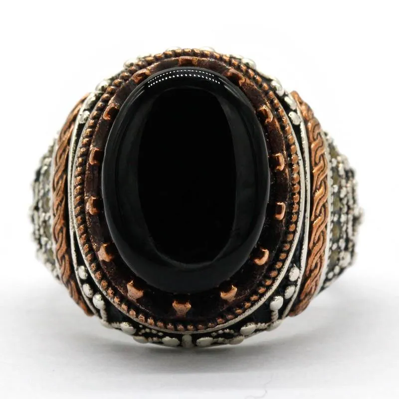 Natural Agate SIlver Vintage Classic Aqeeq Ring