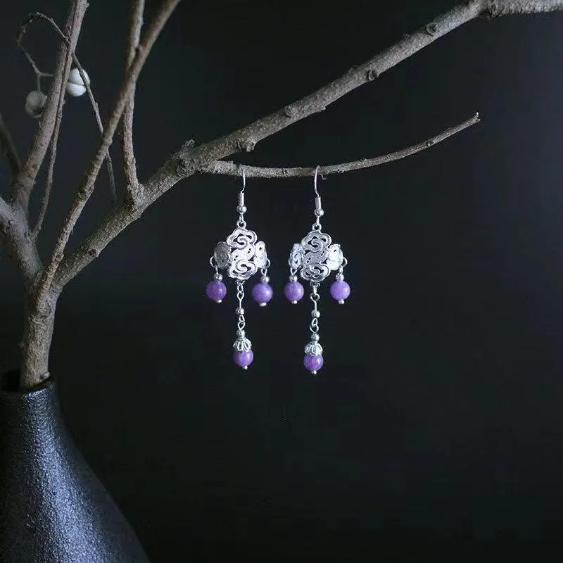Natural Amthyst Earrings
