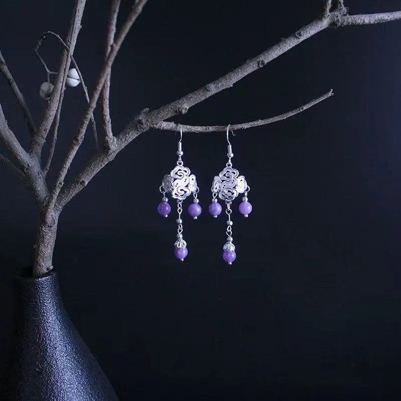 Natural Amthyst Earrings