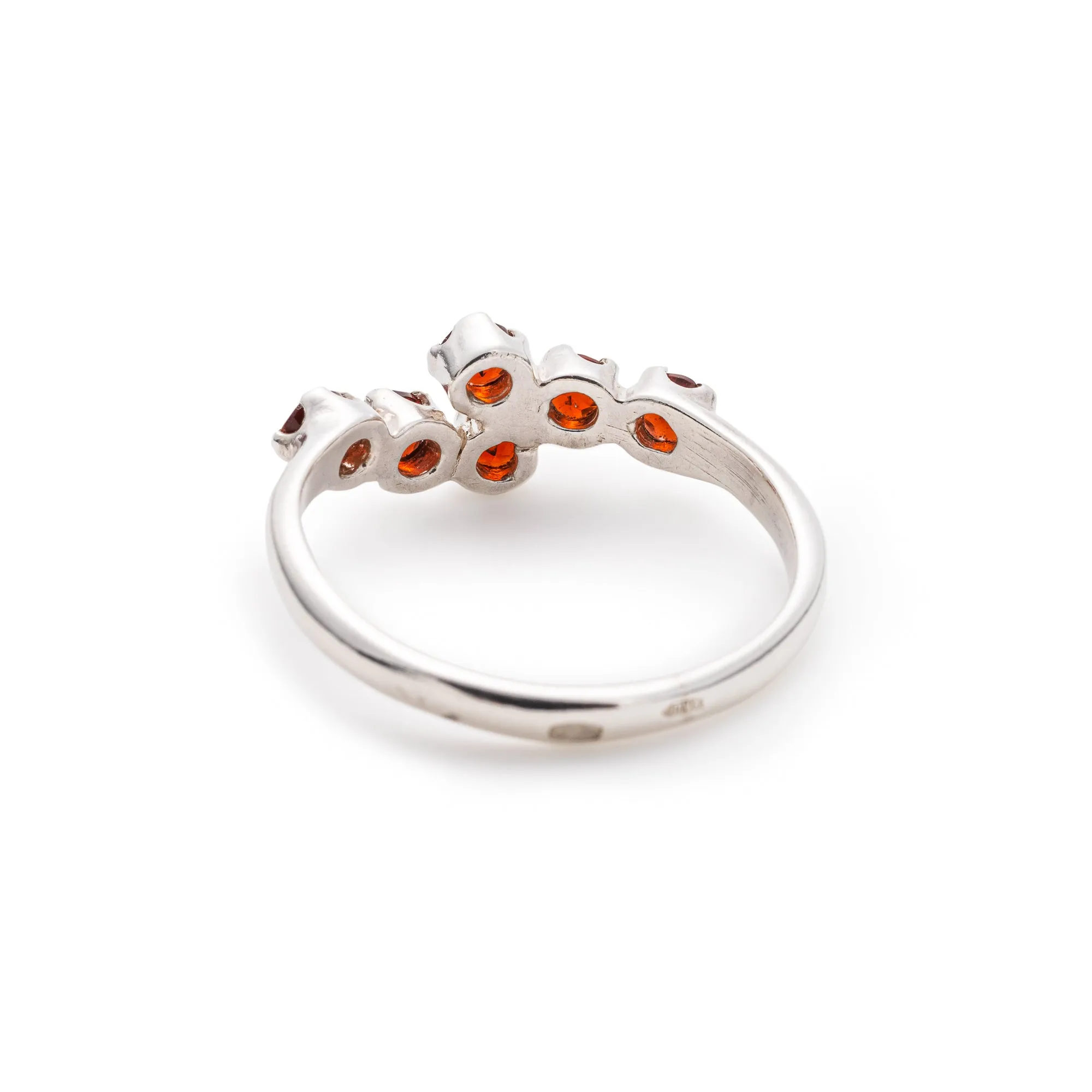 Natural Garnet Ring - Red Bypass Ring - January Birthstone Ring