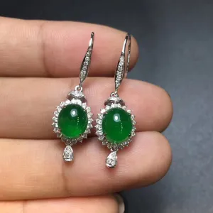 Natural Jade Earrings Jadeite Earrings NEG45