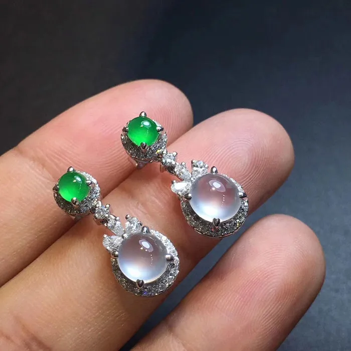 Natural Jade Earrings Jadeite Earrings NEG51