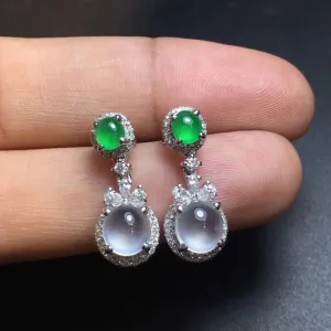 Natural Jade Earrings Jadeite Earrings NEG51