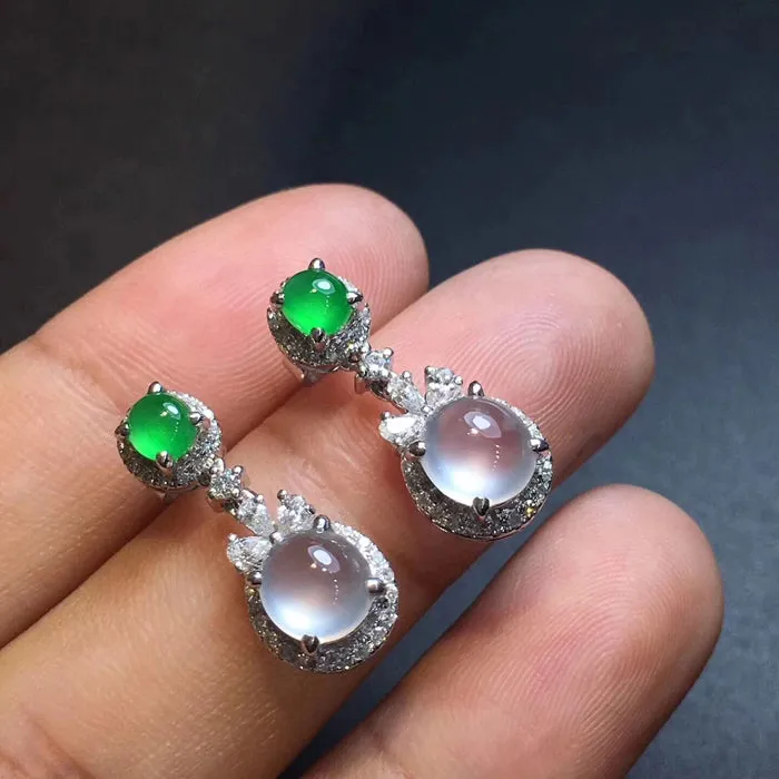 Natural Jade Earrings Jadeite Earrings NEG51