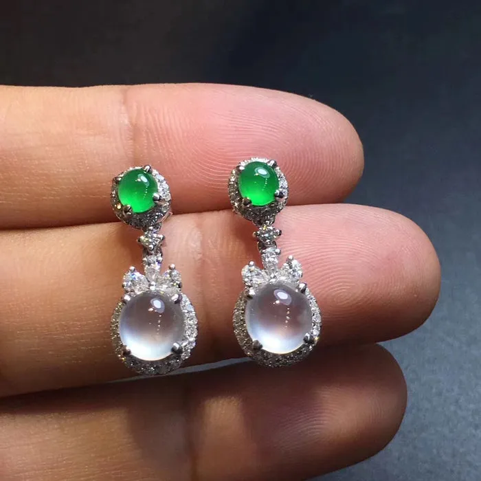 Natural Jade Earrings Jadeite Earrings NEG51