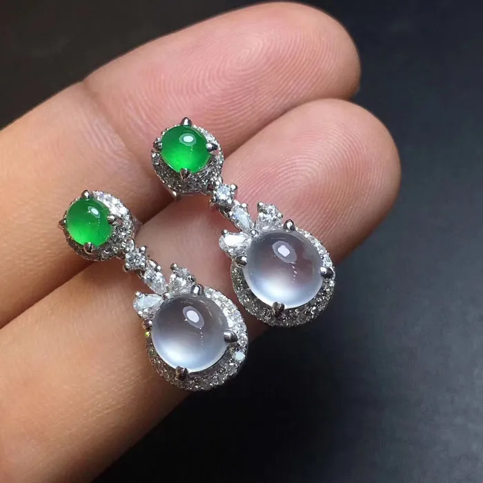 Natural Jade Earrings Jadeite Earrings NEG51