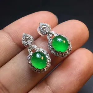 Natural Jade Earrings Jadeite Earrings NEG84