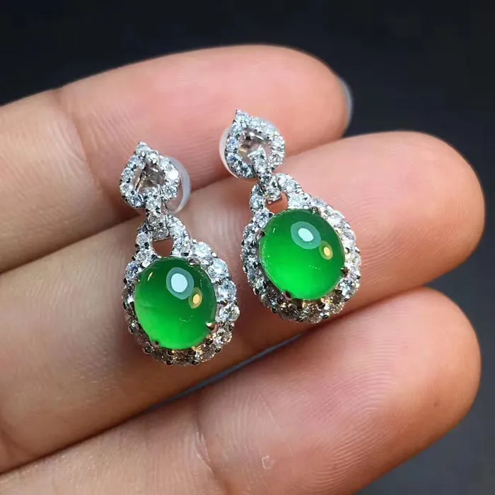Natural Jade Earrings Jadeite Earrings NEG84