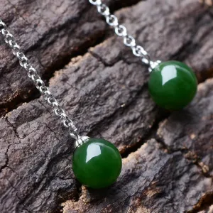 Natural Jade Earrings Nephrite Silver Earrings NE154