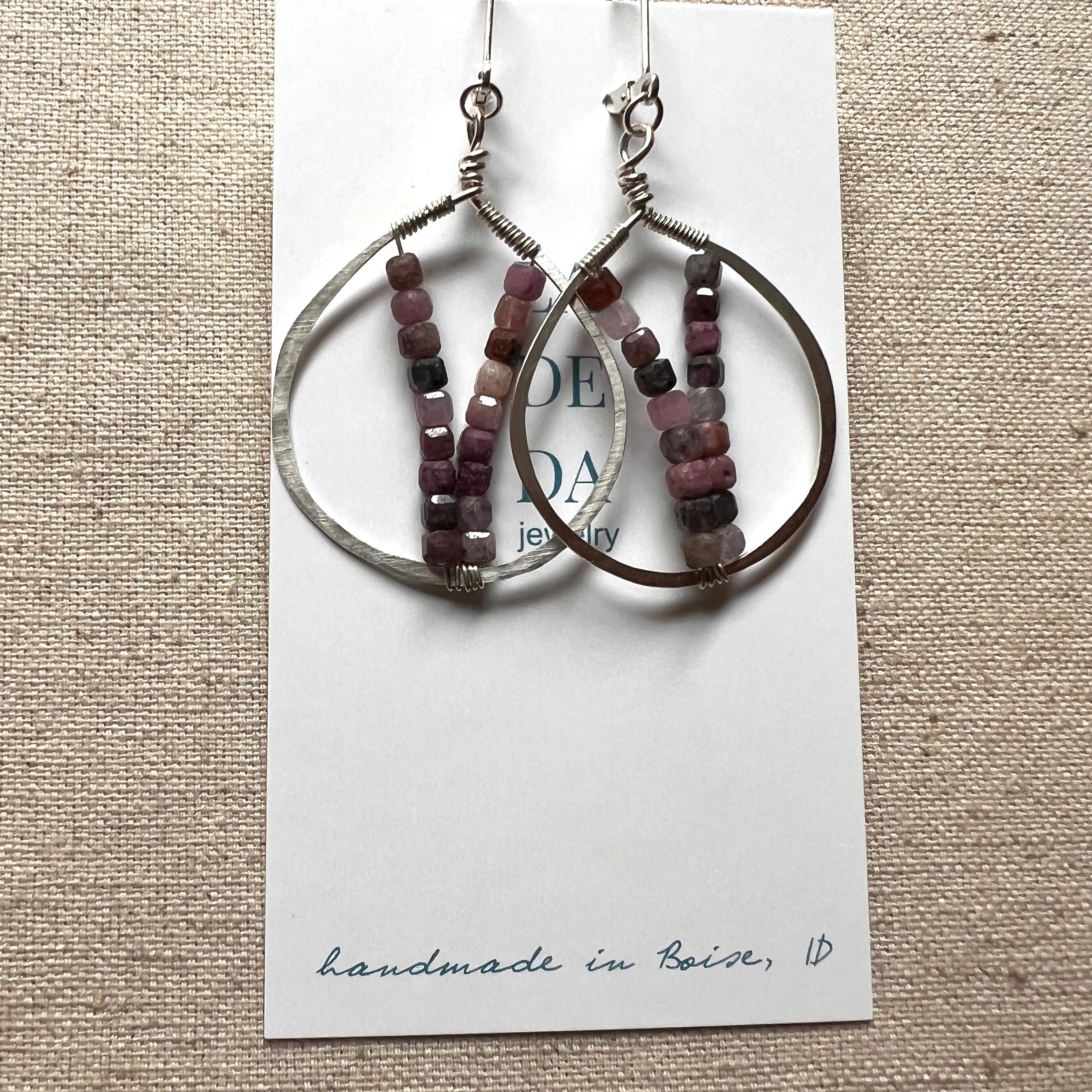 Natural Ruby Hoops