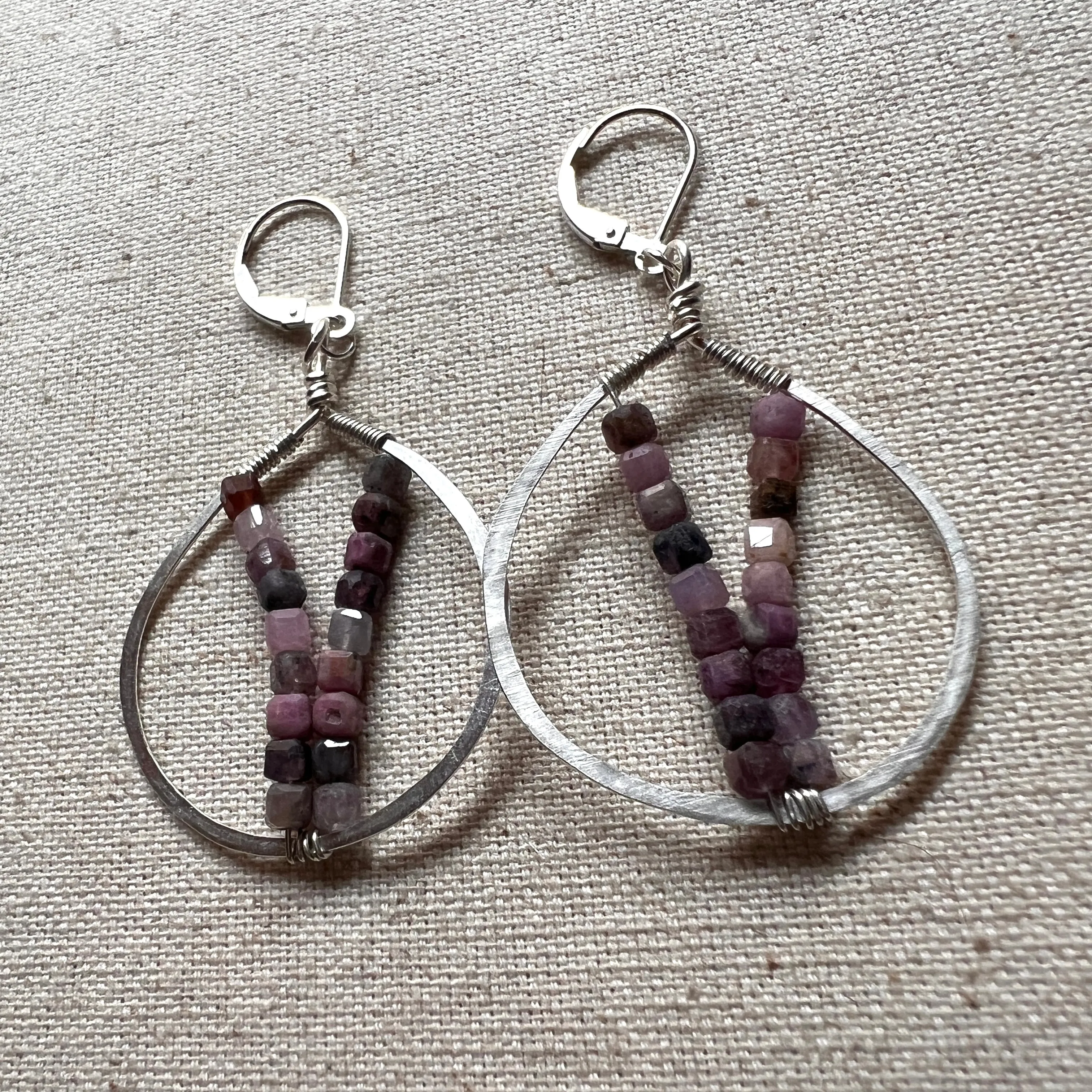 Natural Ruby Hoops