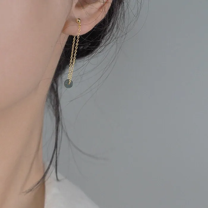 Natural Small Jadeite Drop Earrings