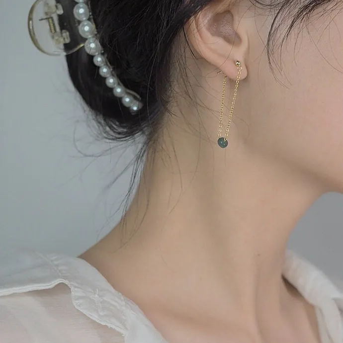 Natural Small Jadeite Drop Earrings