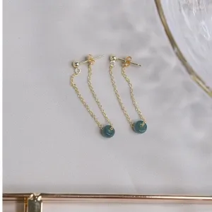 Natural Small Jadeite Drop Earrings