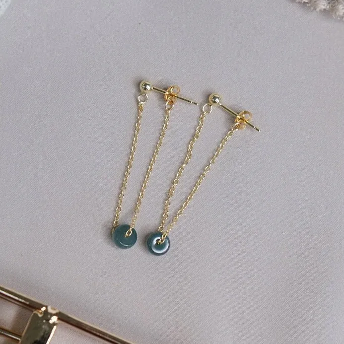 Natural Small Jadeite Drop Earrings