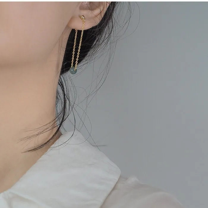 Natural Small Jadeite Drop Earrings