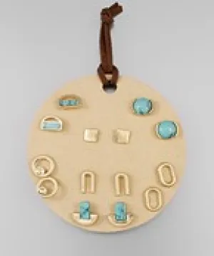 Natural Stone Studs Set