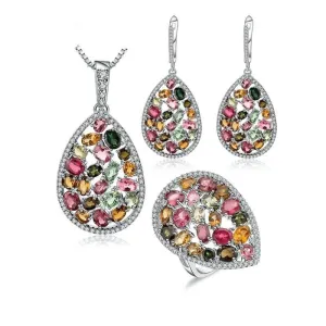 Natural Tourmaline Jewelry Set