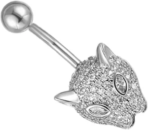 Navel Belly Button Ring Jewelry Animal Shape Zircon Stones Comfortable to Wear