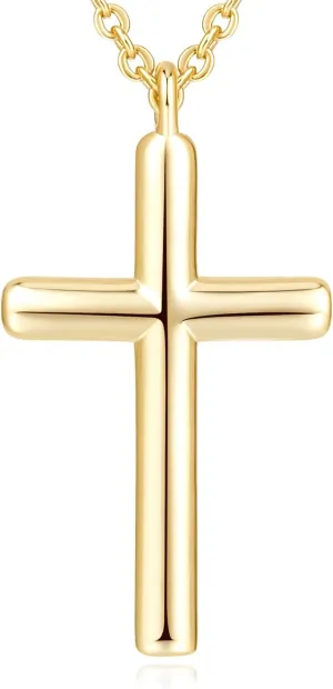 NEARLAND Cross Necklace for Women 14K Gold Cross Necklaces for Women Simple Gold Chain Faith Pendant Necklace