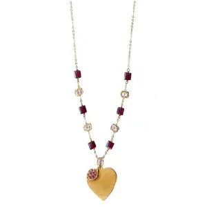 Necklace 5020H with Garnet and Lavender Moonstone by Michelle Pressler Jewelry