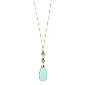 Necklace 5270 A with Chalcedony Grandidierite and Aqua Chalcedony by Michelle Pressler