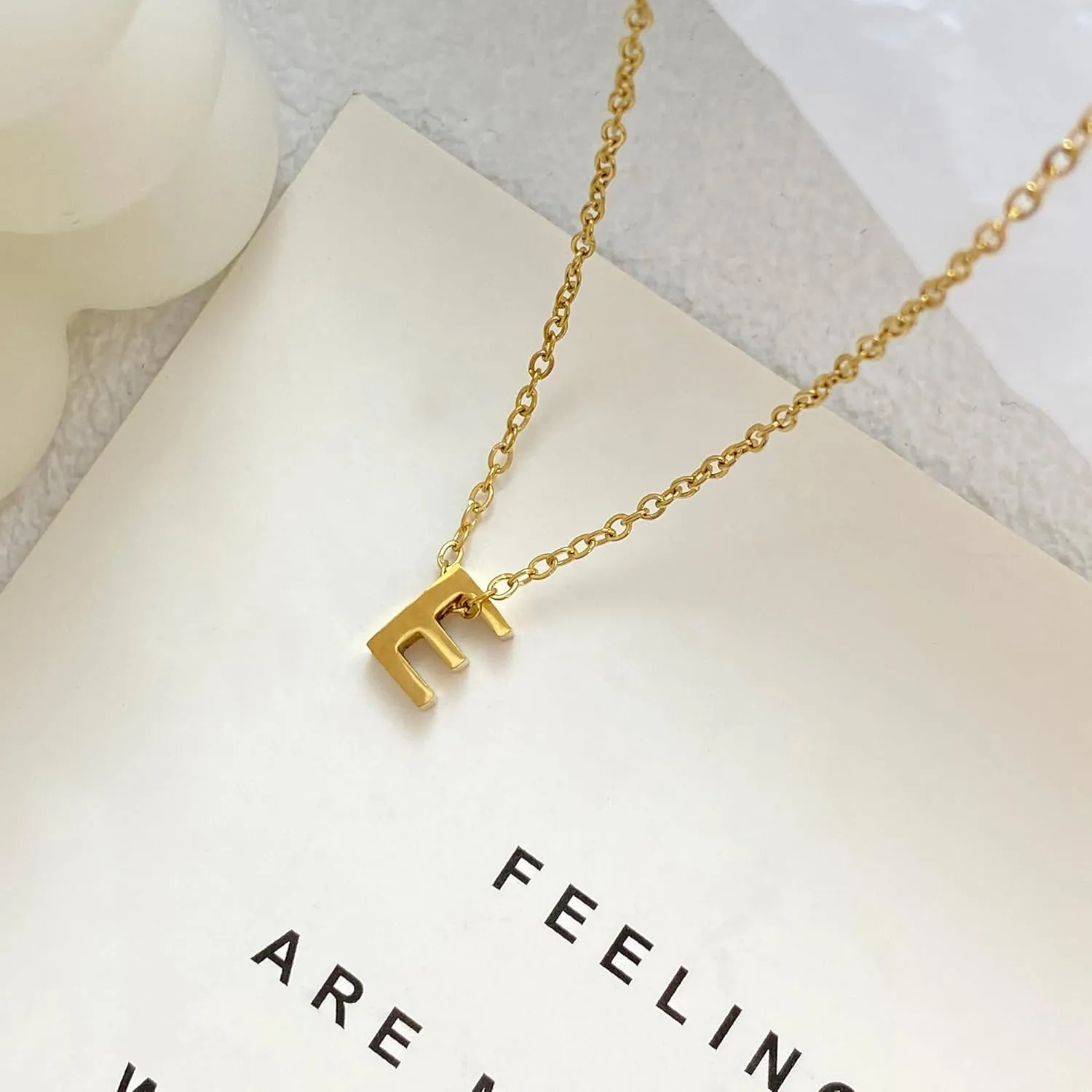 Necklaces For Women Initial Necklaces Letter Necklace Gold Silver Plated A-Z Pendant Titanium Necklace For Women