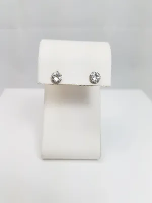 New! $770 Meira T 14k Gold Blue Topaz Diamond Earrings