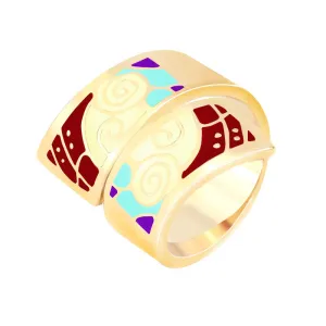 New Arrival Hot Gold Plated Vintage Amazing Spiral Shape Enamel Jewelry Ring