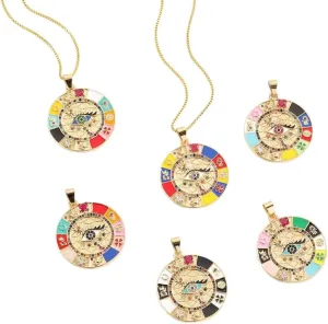 New Enamel Pendant With Diamonds All-Match Jewelry Geometric Temperament Women's Necklace Valentine's Day VHM6795