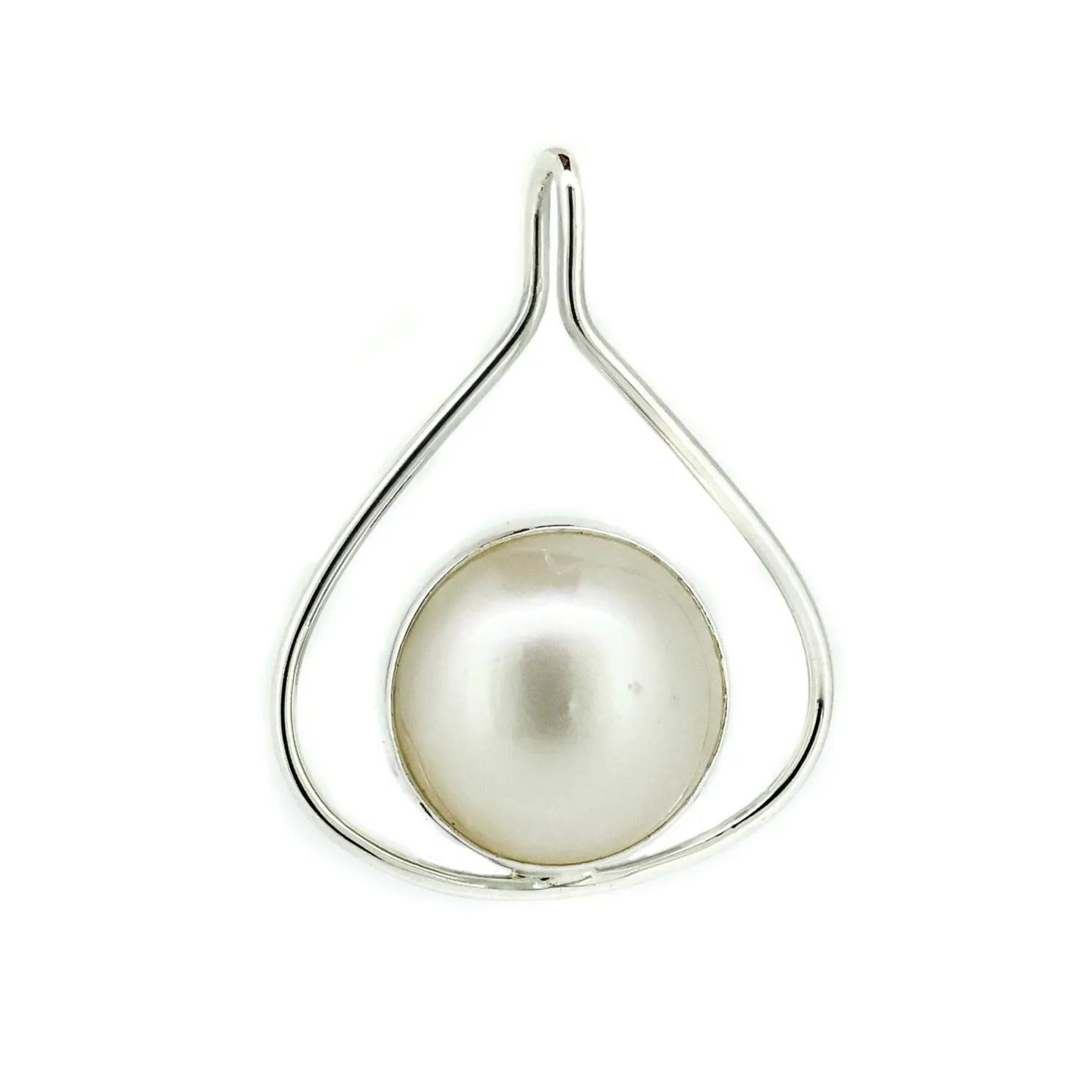 New Moon Mabe White Pearl Pendant