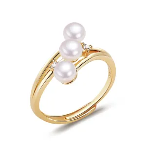 New Trendy Fine Pearl Ring Many Pearls Real Natural Pearl 925 Sterling Silver Ring