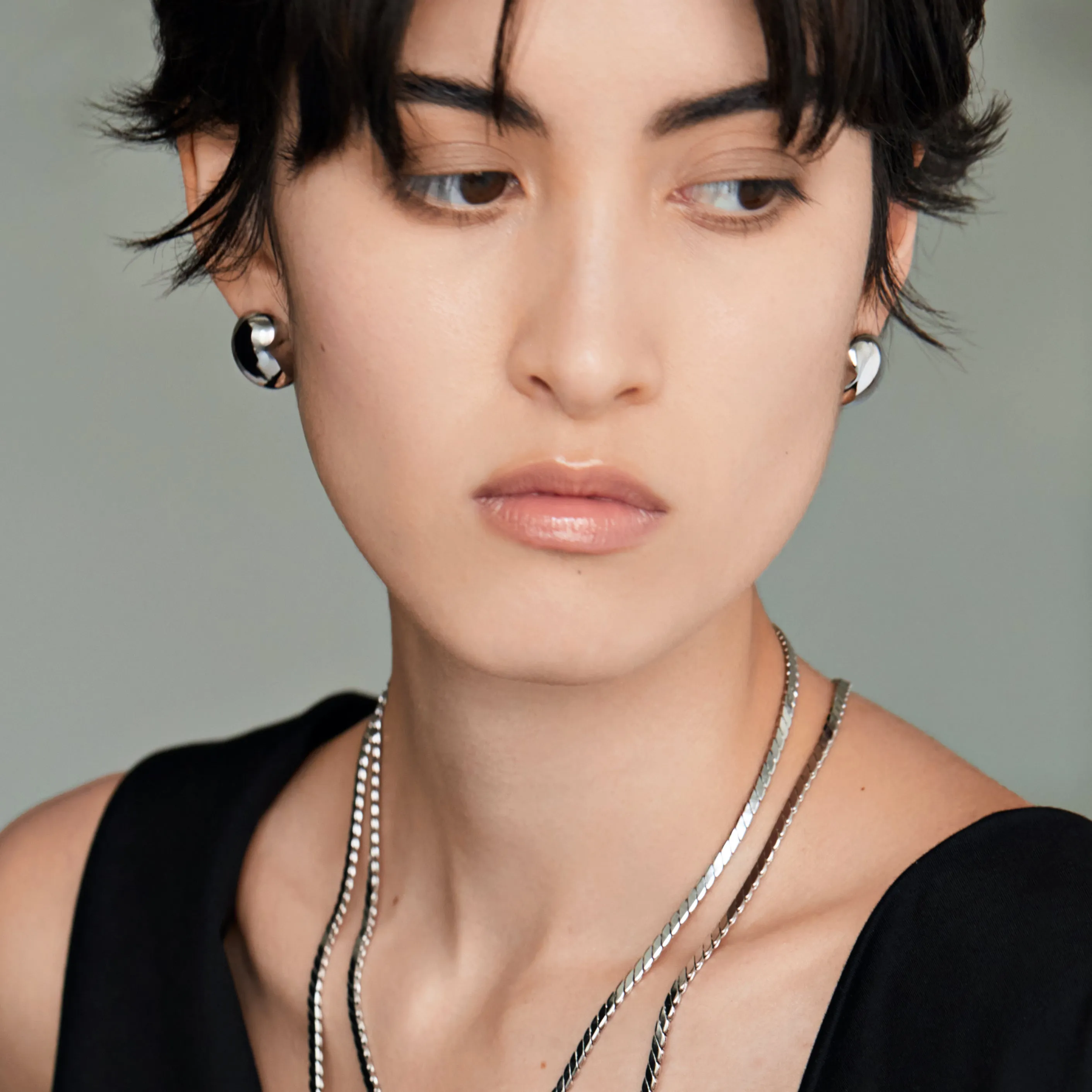Nicola Studs - Medium - Silver