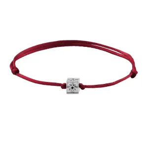 North Star Charm Macrame Bracelet in Silver