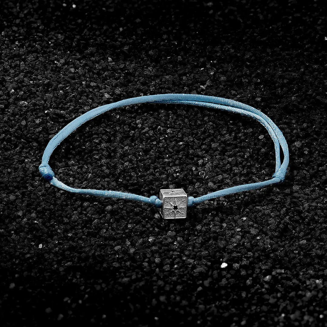 North Star Charm Macrame Bracelet in Silver
