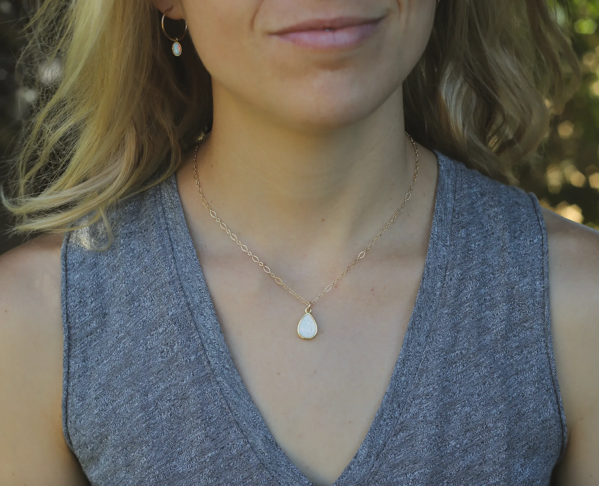 Opal Pendant Necklace